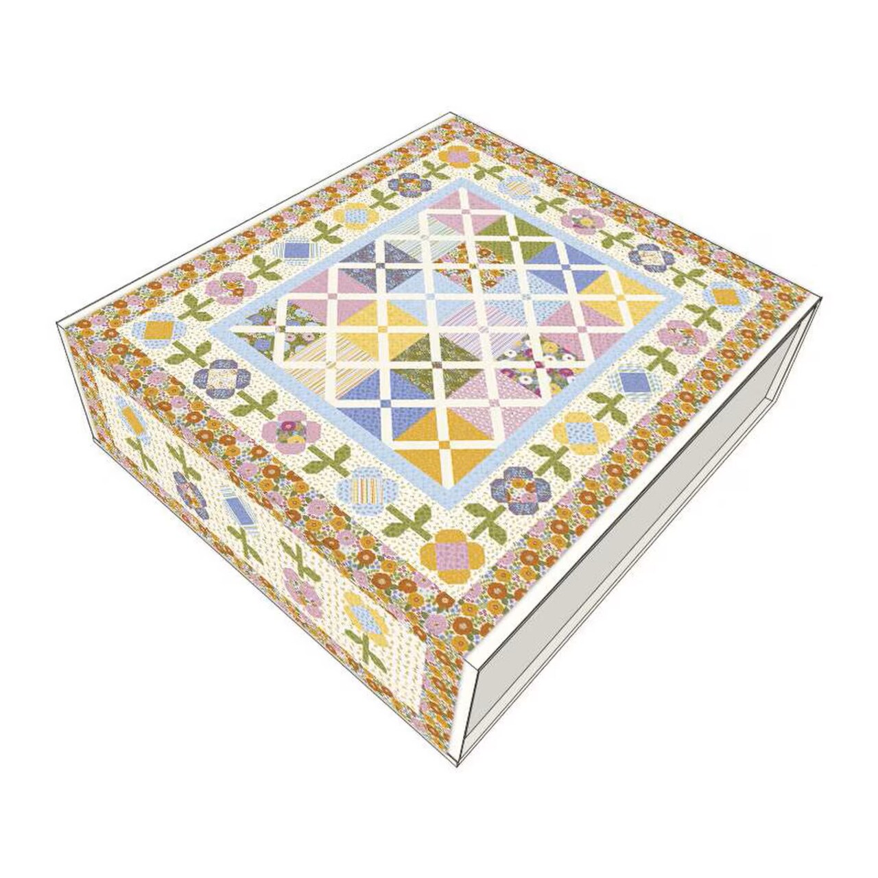 Fabric Riley Blake Plaid and Posies Litle Darlin' Quilt Kit KT-16970